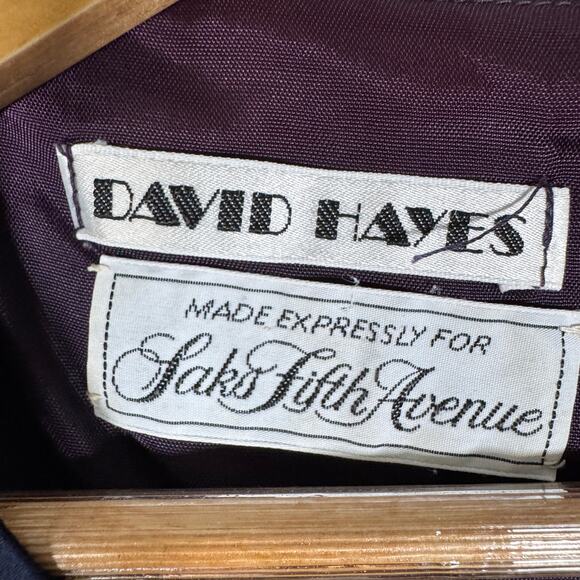 Vtg David Hayes Saks Fifth Avenue Women 6 Dress Blue Polka Dot Silk Shift Retro - Picture 3 of 15